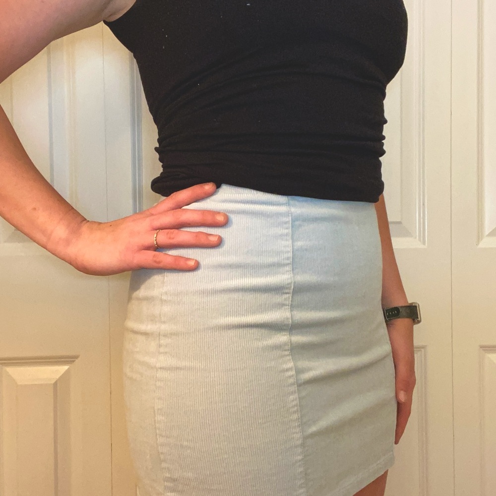 Baby Blue Corduroy Skirt